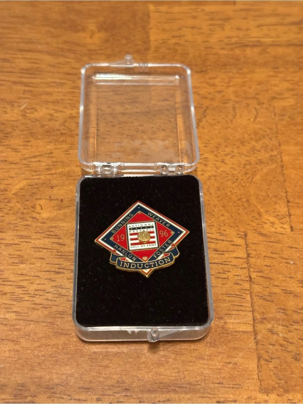 1996 MLB Baseball Hall Of Fame Induction Pin #1072 Hanlon Bunning Weaver Foster